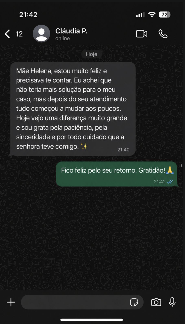 Depoimento de cliente atendida 1